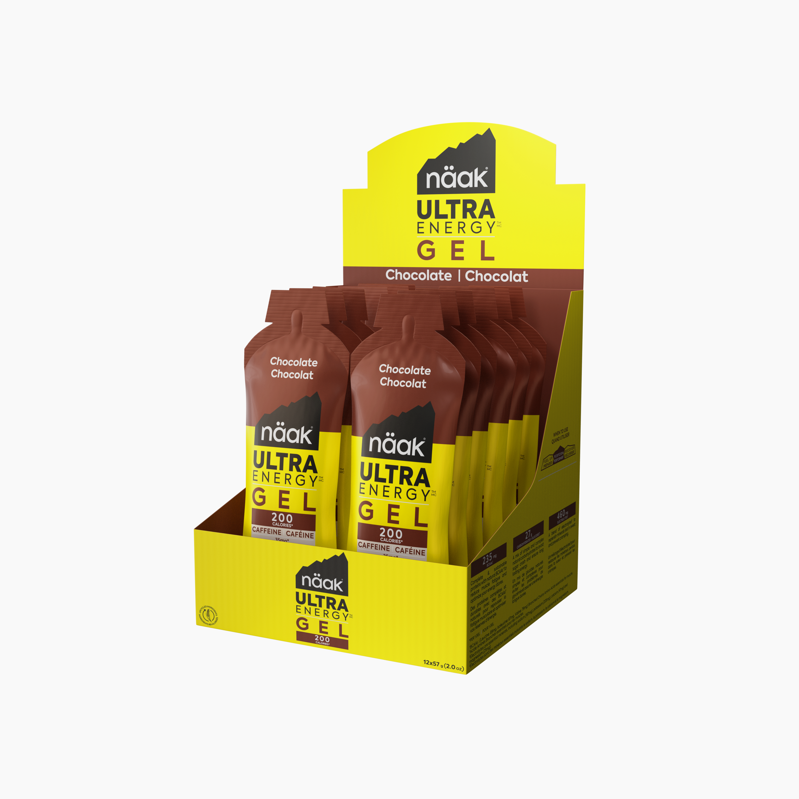 NAAK - Ultra Energy Gels Chocolat caféine